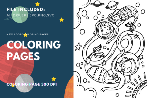 Astronaut Mermaid Coloring Page: A Creative Graphics Gem
