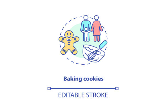 Baking Cookies Concept Icon: A Sweet Addition to Your Graphics