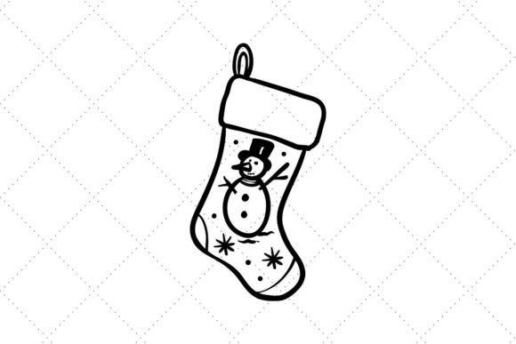 Christmas Snowman Stocking: A Festive Graphic for Crafts