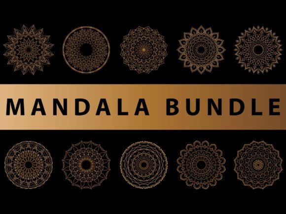 Enhance Your Brand with Mandala Bundle Gold Art Graphics