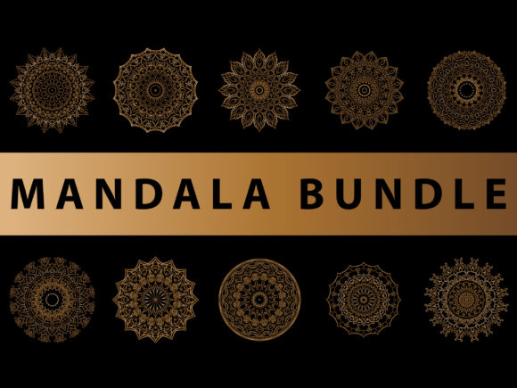 Enhance Your Brand with Mandala Pack Gold Abstract Graphics