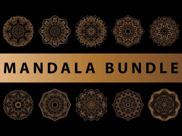 Mandala Premium Black Gold Bundle: A Versatile Graphics and Patterns Asset