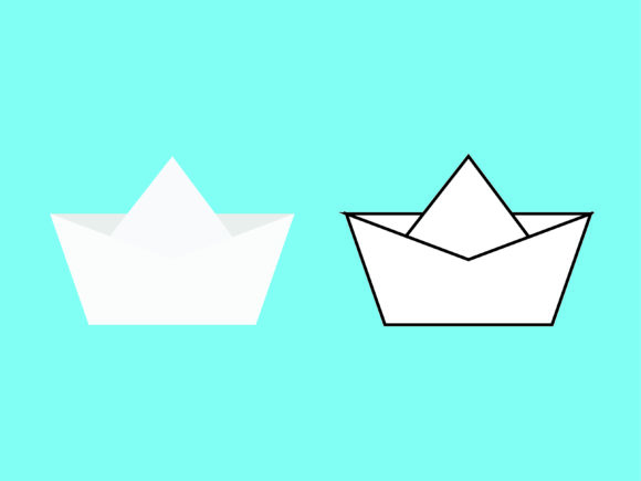Paper Boat Kids Coloring Vector: A Versatile Graphics Icon