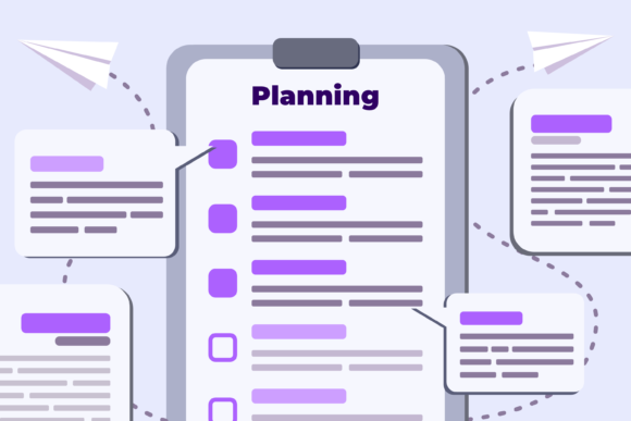 Reviewing To Do List Business Planning Flat Style Graphics
