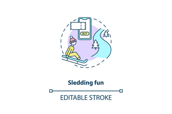 Sledding Fun Concept Icon: A Versatile Graphics Addition