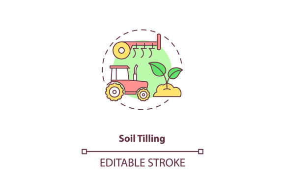 Soil Tilling Concept Icon: A Versatile Graphics Asset