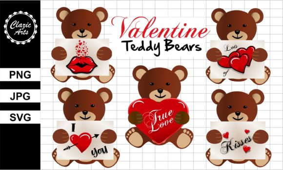 Valentine Teddy Bears: Charming Graphics for Your Content
